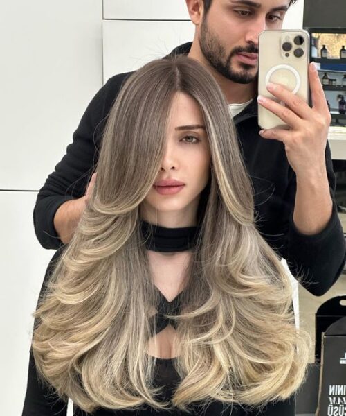 Corte cabelo longo liso em camadas