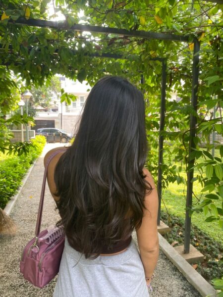 Corte cabelo longo liso em camadas