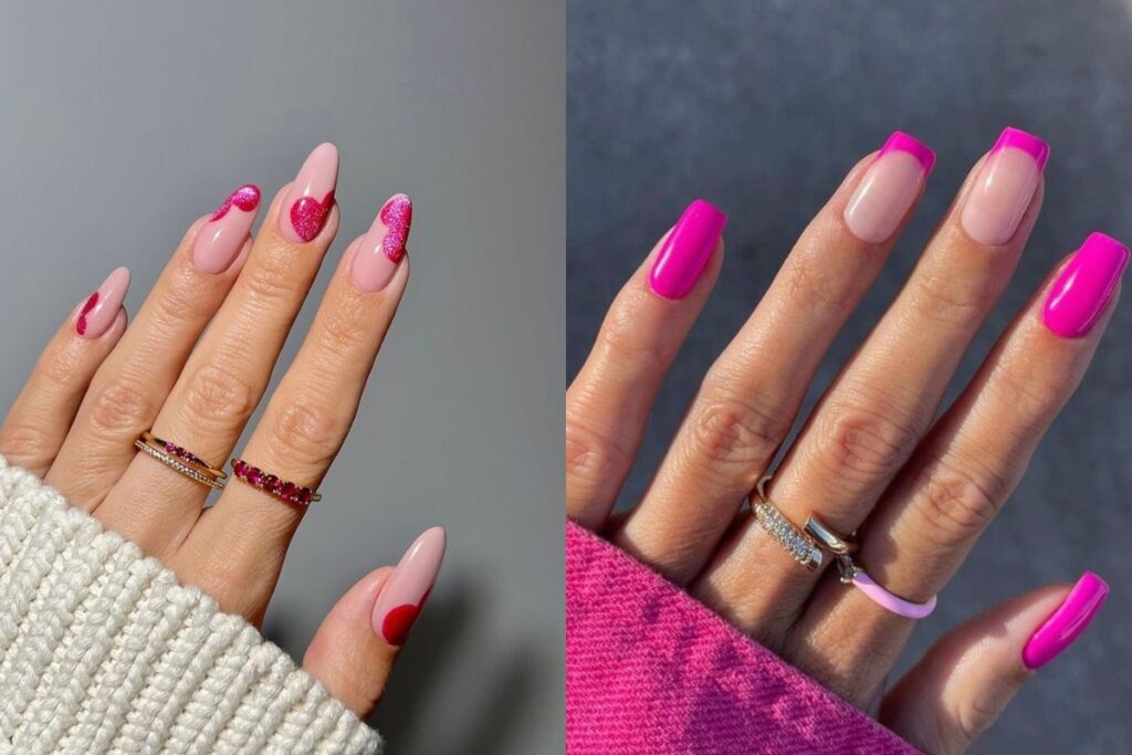 modelos de unhas rosa