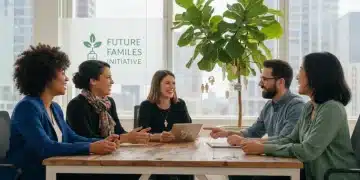 Professionals discussing fertility benefits in a modern office, representing evolving employer support.