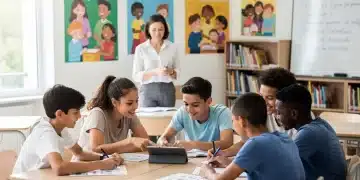 Éducation et égalité des sexes en France : Nouvelles directives 2026 Élèves français, garçons et filles, travaillant ensemble dans une salle de classe moderne, symbolisant l'égalité des sexes et l'inclusion éducative en France.