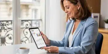 Optimiser votre retraite en France 2026 : 5 étapes clés pour 80% de revenu Femme souriante planifiant sa retraite en France sur une tablette, symbolisant la sérénité financière.