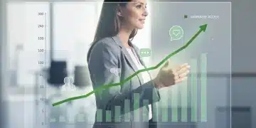 Financial Impact of New Mental Health Benefits: Save 20% on Therapy in 2026 Woman analyzing financial charts with mental well-being symbols, showing positive financial impact of new mental health benefits