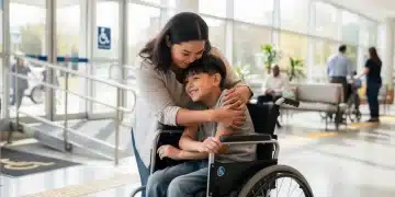 Maternidade Atípica 2026: Leis e Apoio para Mães de Crianças Atípicas Mãe abraçando carinhosamente seu filho com necessidades especiais em um ambiente acolhedor e inclusivo, simbolizando o apoio em 2026.