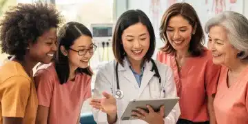 Novas Políticas de Saúde da Mulher 2026: Acesso e Tratamentos SUS Mulheres diversas em consulta médica, representando as novas políticas de saúde no SUS.