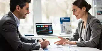 Femme négociant un crédit à la consommation en France en 2026 avec un conseiller bancaire
