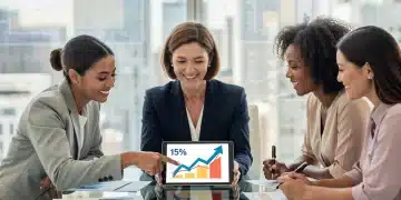 Professional women discussing 401(k) strategies for 2026, showing financial growth