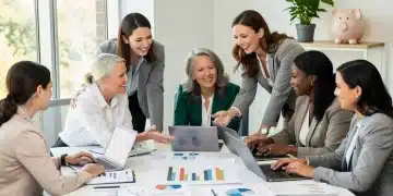 High-Yield Savings for Women 2026: Top 5 Accounts Compared Diverse women discussing high-yield savings accounts in a modern setting