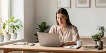 Finding Your Flow: 7 Strategies for Daily Engagement and Satisfaction Woman deeply focused on laptop, achieving a state of flow in a serene home office.