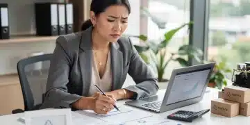 Woman small business owner reviewing 2026 tax law changes on laptop with financial documents