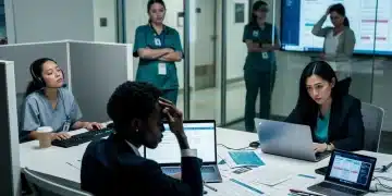 Professional women experiencing burnout in an office environment