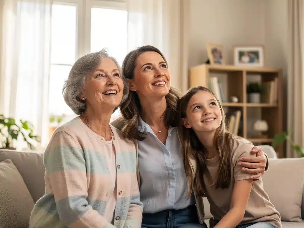 Multi-generational women discussing long-term financial security and retirement planning