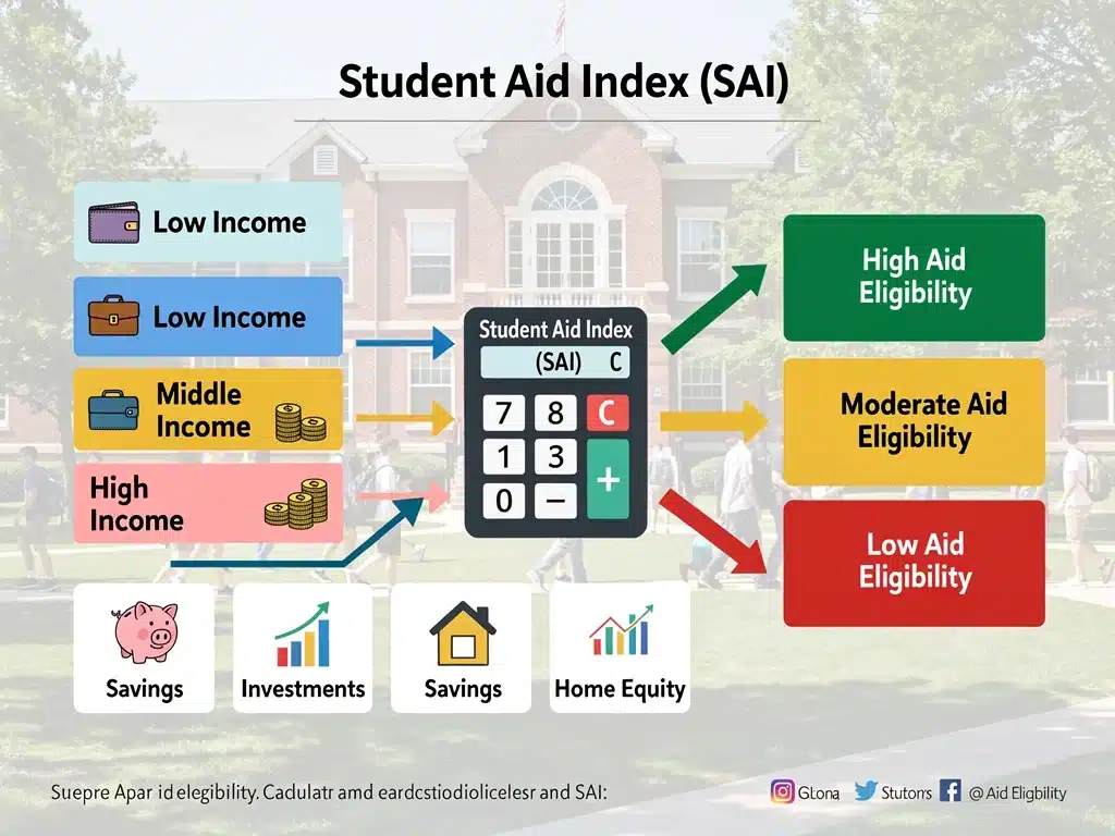 Infographic explaining Student Aid Index calculation