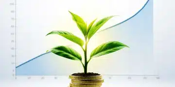 Financial graph showing exponential growth from compounding investments